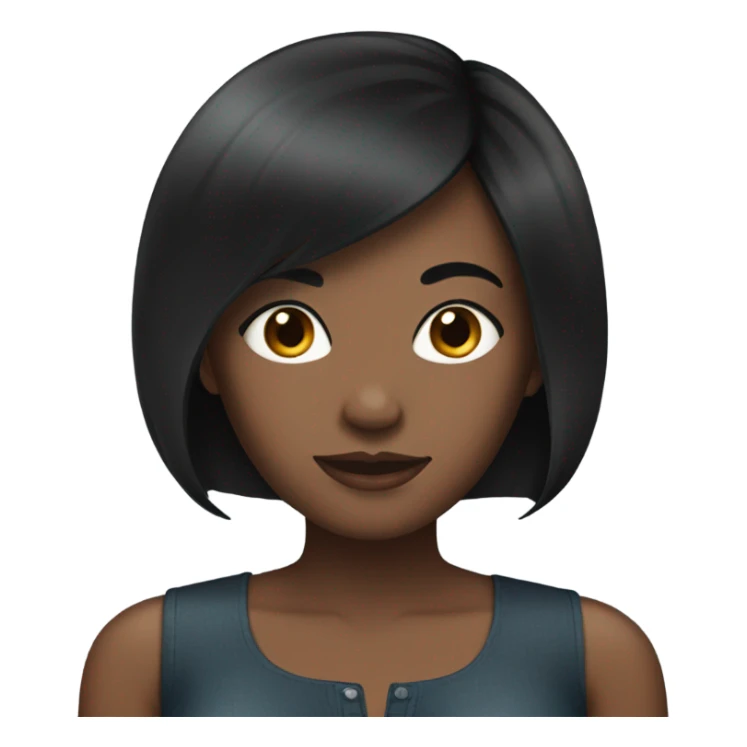 black woman with black short hair and a nice top sticker