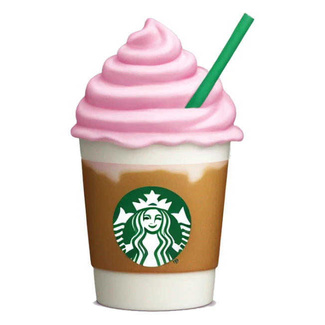 starbucks pink drink with cold foam cream sticker