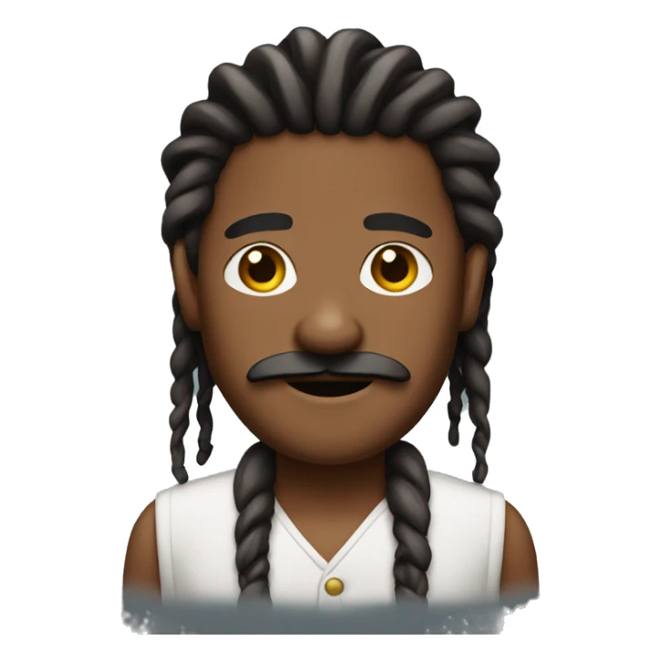 Brown skin manwith mustache and dreads  sticker