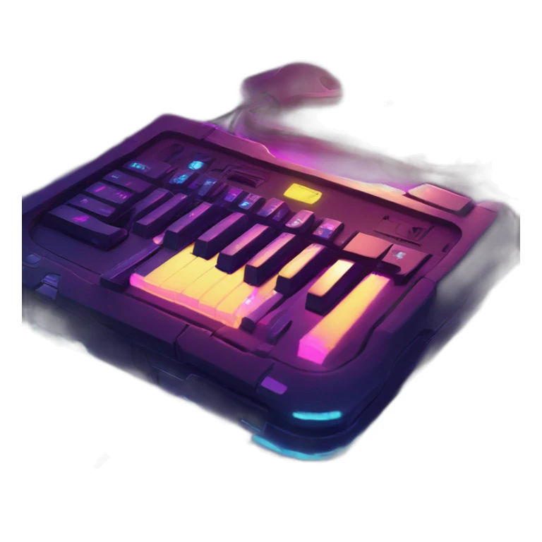 Digital Keys in a cyberpunk environment with neon lighting. sticker