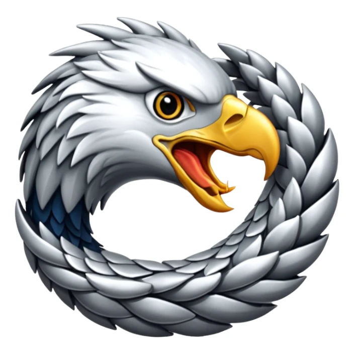 Silver Elder Scrolls Online eagle eating its tail Ouroboro sticker