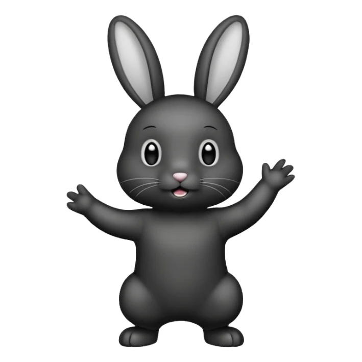 Lapin noir qui fête une victoire sticker