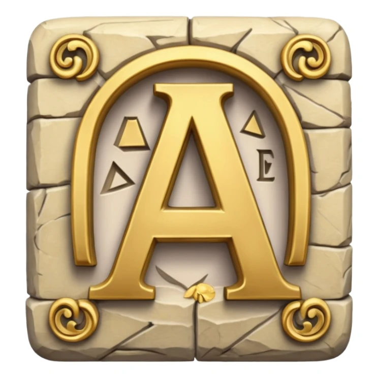 English letter and hieroglyph sticker