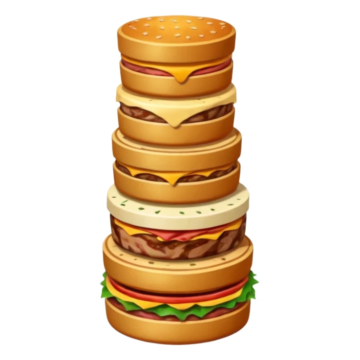 A savory food tower built from stacked meats sticker