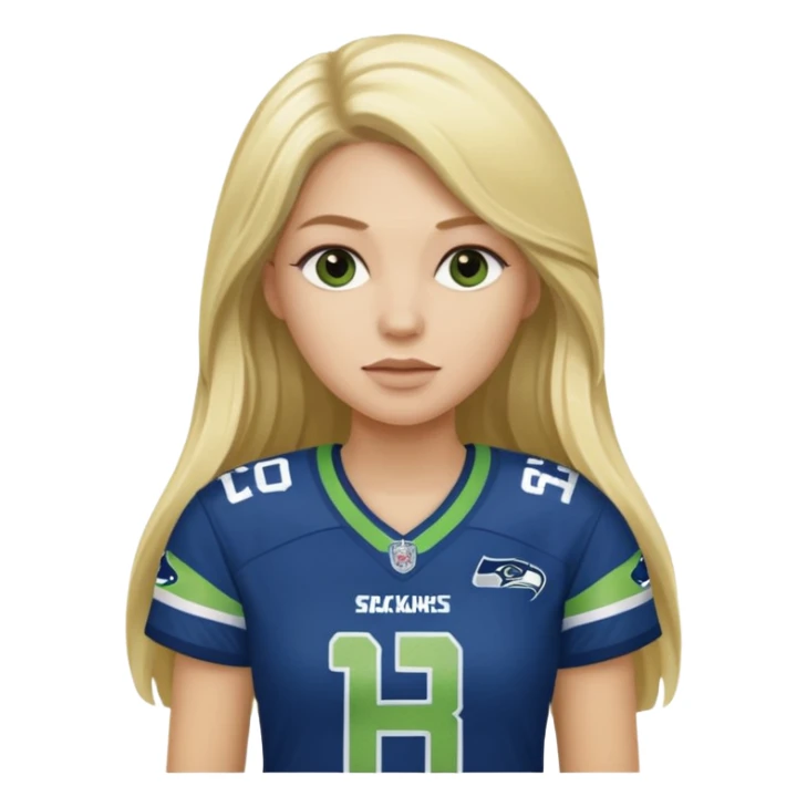 Long blonde hair seahawks fan female sticker