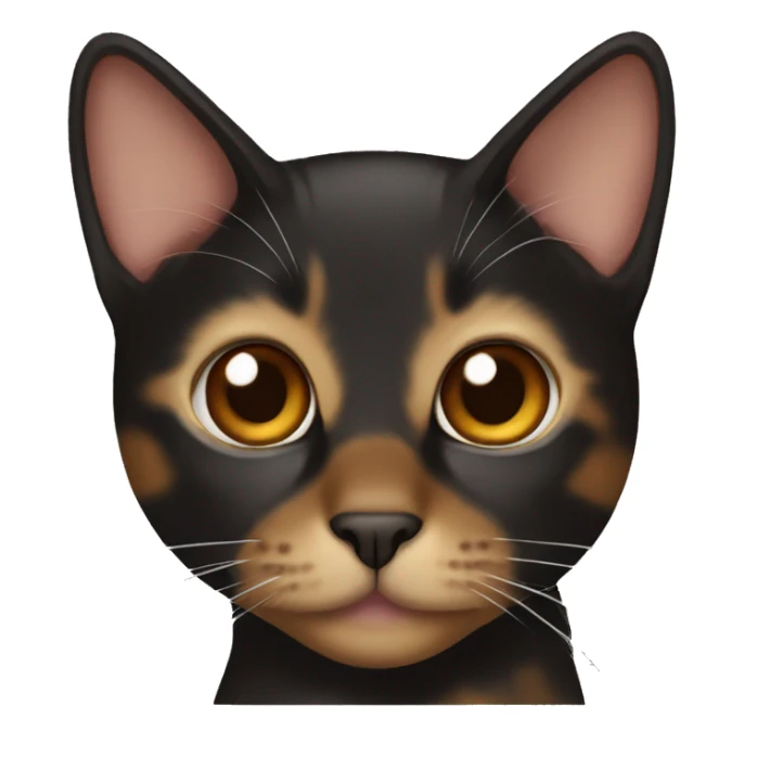 Black and brown cat with geterochromia sticker