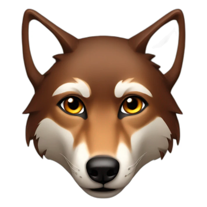 Brown and red wolf sticker