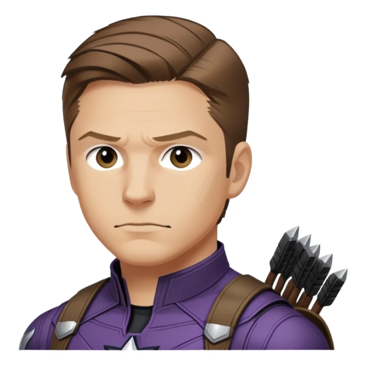 hawkeye clint barton portrait marvel, brown hair from captain america: civil war sticker