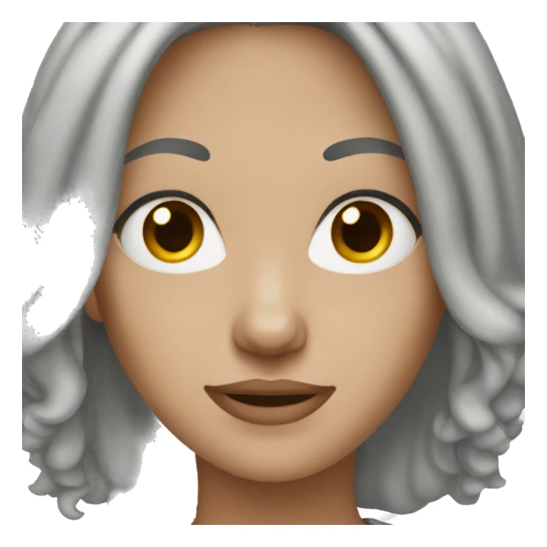 Woman brown grey hair white skin sticker