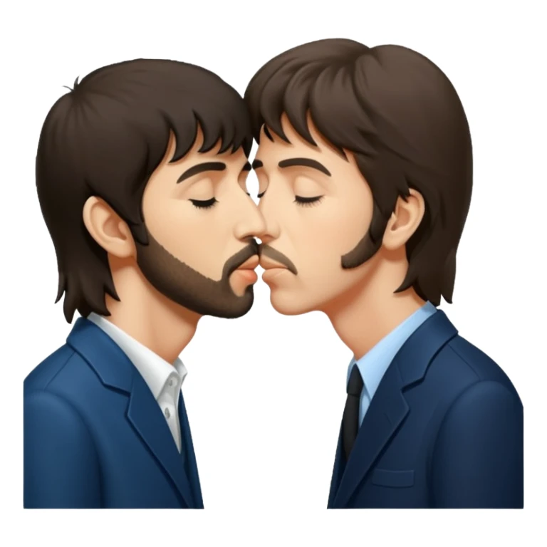 George harrison kissing Paul McCartney sticker