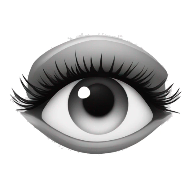 black and white eye with eyelashes simple without shading and crease lines sticker
