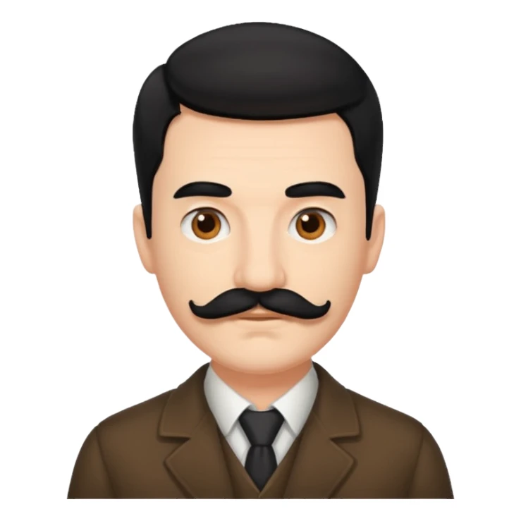 Thick Mustache Man black hair sticker