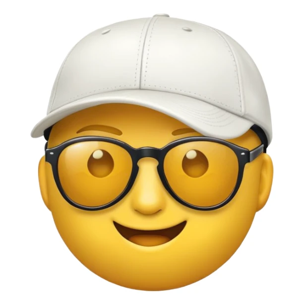 yellow face emoji with trendy accessories sticker