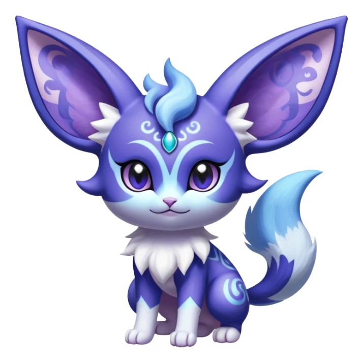 Shiny Exotic Cute Adorable Majestic Espeon-Meowstic-Hybrid-Creature with pattern-markings sticker