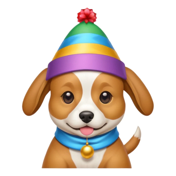 Dog in new yaer hat wrapped paper new yaer  sticker