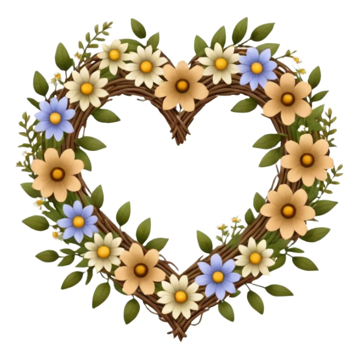 nature wreath heart, boho beautiful  sticker
