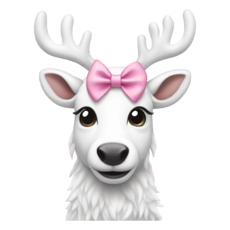 white reindeer pink bows sticker