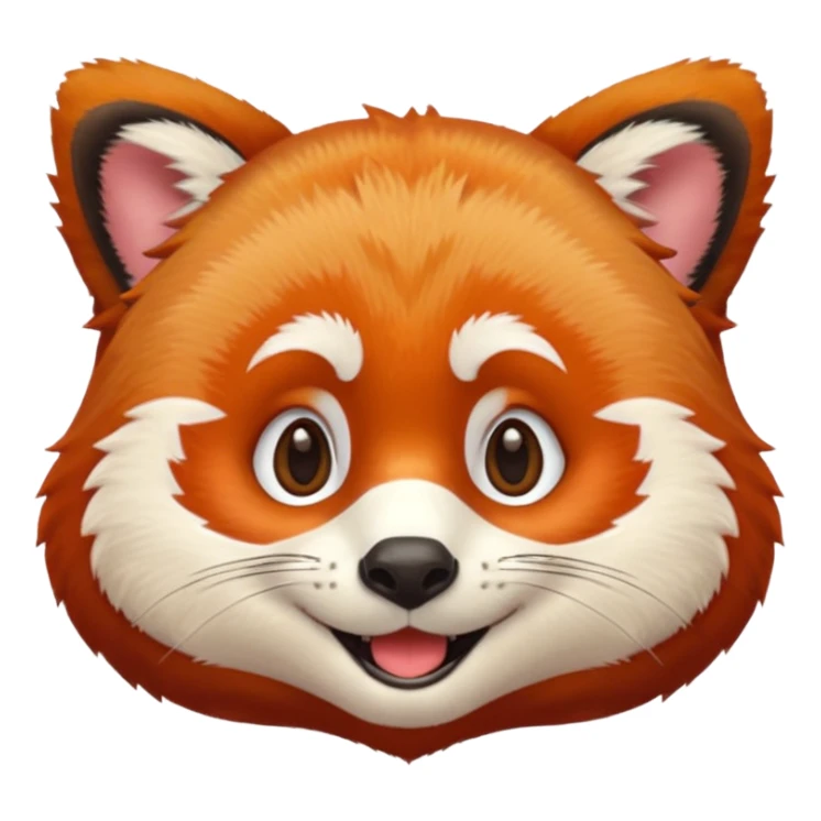 only the face of a red panda laughing emoji style sticker