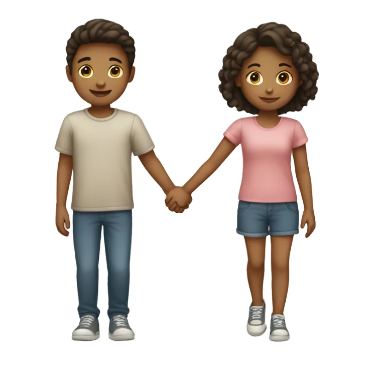 boy and girl holding hand  sticker