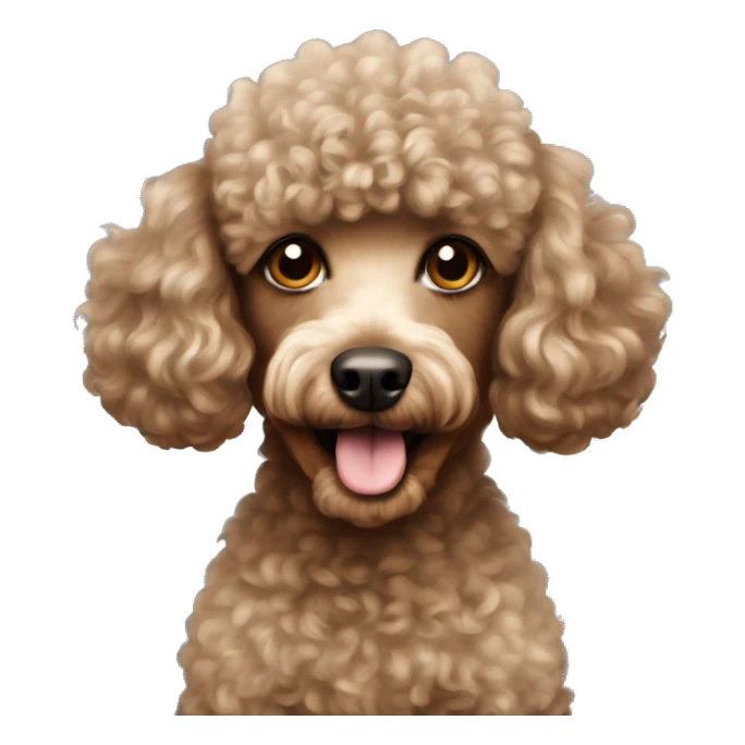 small poodle with brown curly hair sticker
