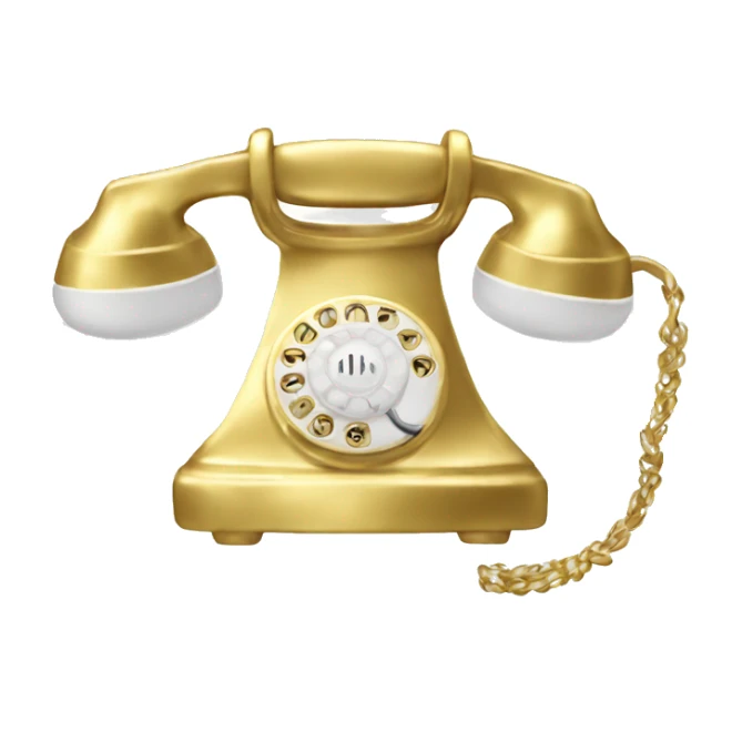 telephone in Gold white  sticker
