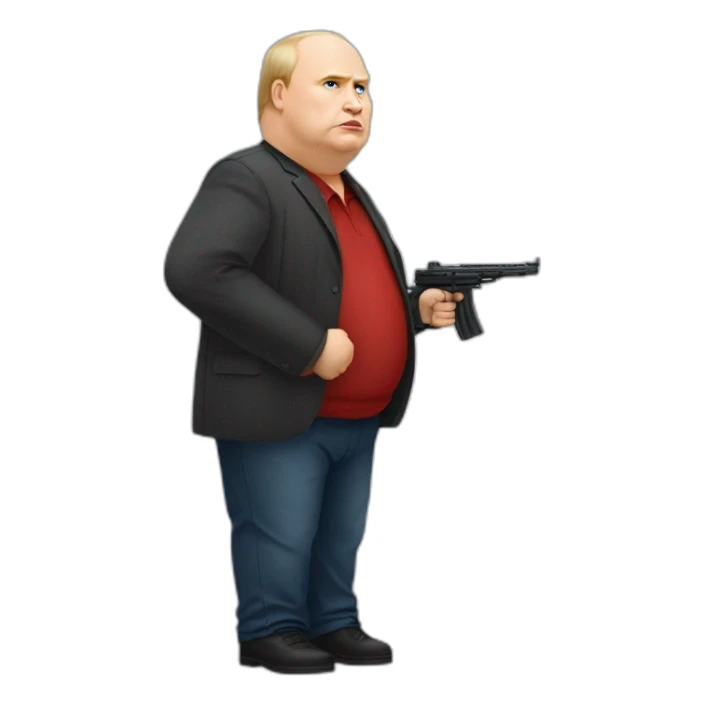 Vladimir Poutine morbidly obese Shooting nobody full body sticker
