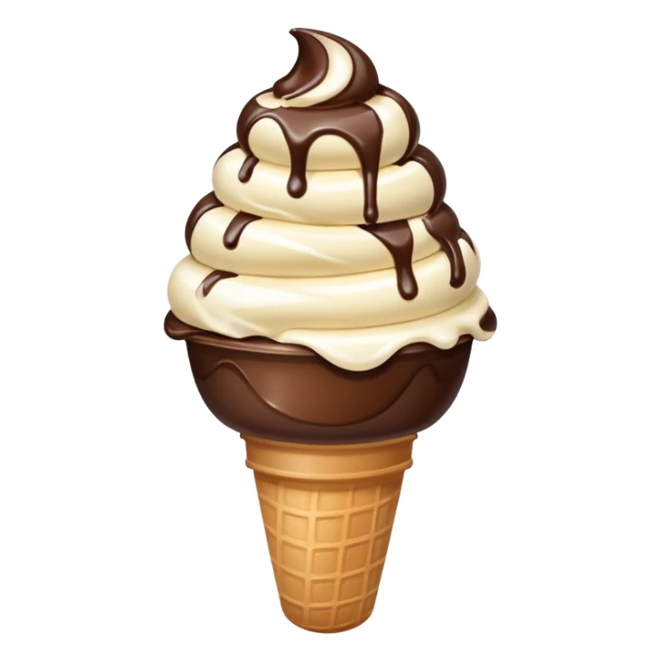 melted white and dark chocolate ice cream sticker