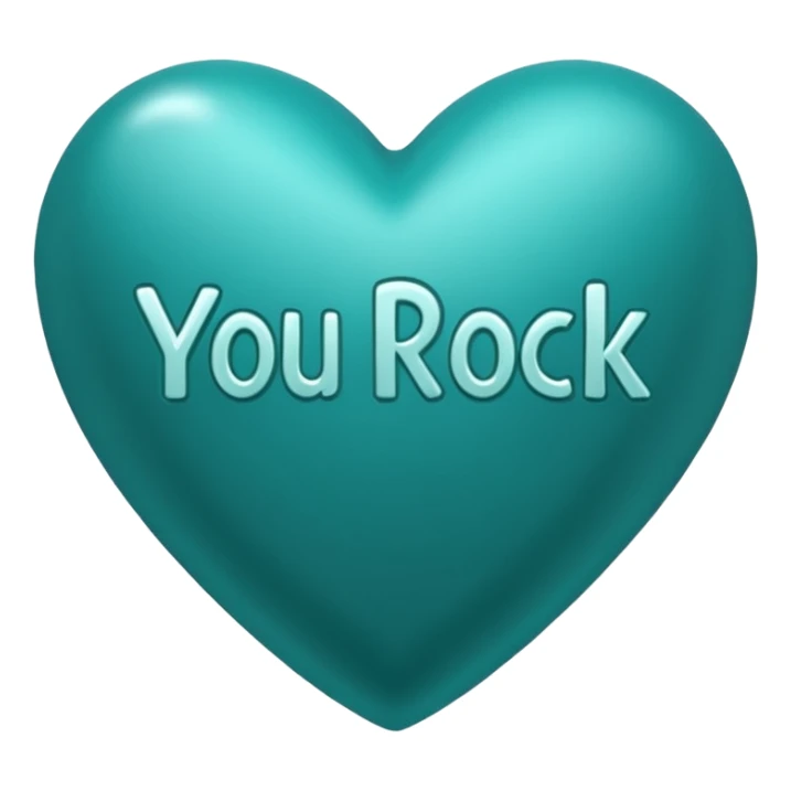 Teal heart with You Rock! wording sticker