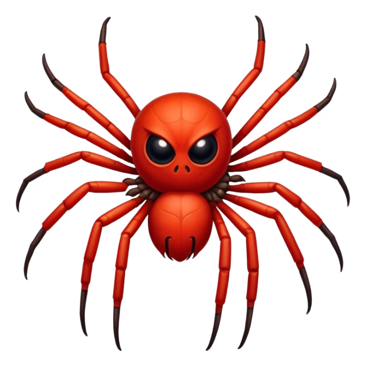 A red spider with human hands instead of legs sticker