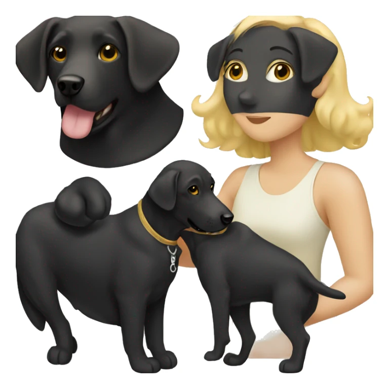 Black lab with blonde girl sticker