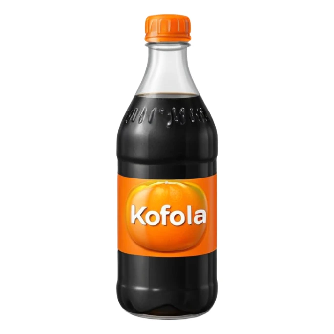 Czech Kofola black and orange in a plastic bottle black liquid sticker