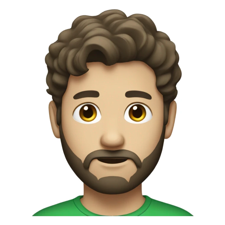 bearded dark brown hair white boy in green shirt sticker