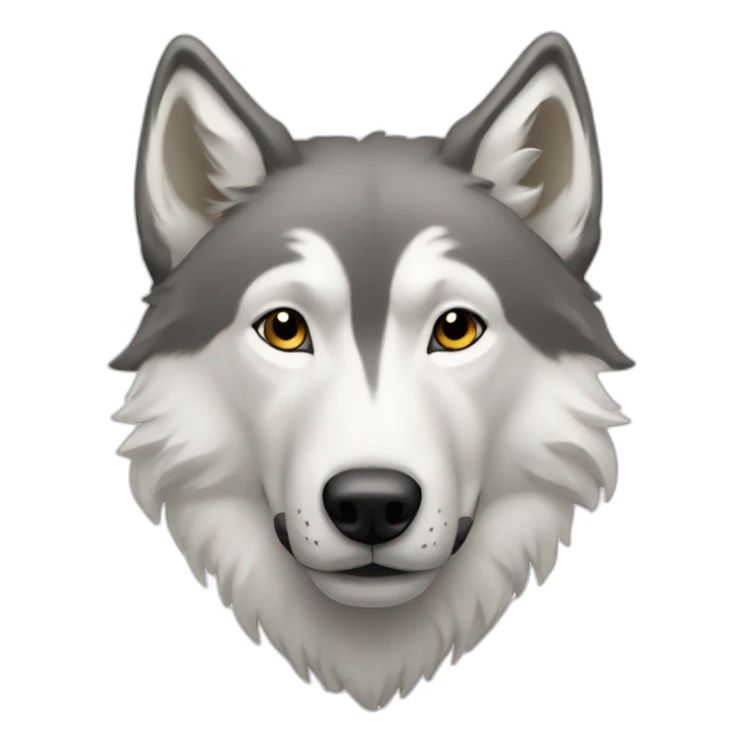 Loup blanc jouent avec un chien sticker