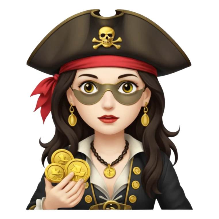 Lady Pirate With holding Coins. sticker