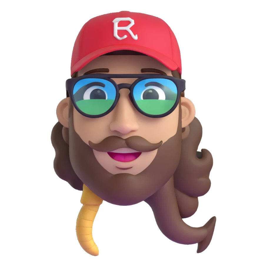 guy with brown hair, baseball cap, Pit Viper glasses, winking sticker
