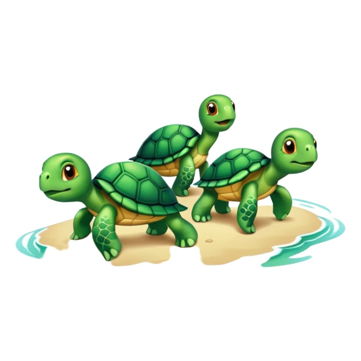 Baby turtles going to sea sticker
