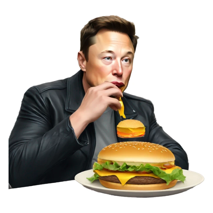 elon musk eating burger sticker