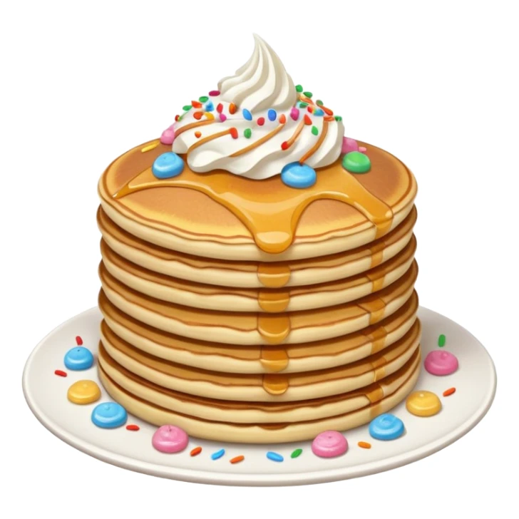 stack of pancakes with whip cream and sprinkles sticker