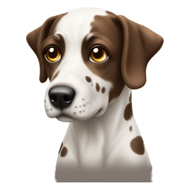 realistic dog looking at viewer with dark brown spots  sticker