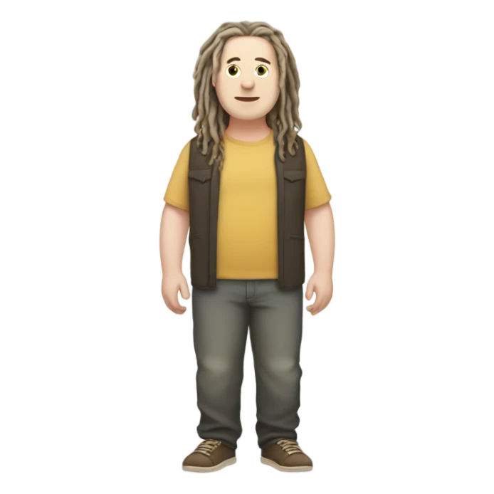 plus size pale skin man with locs full body sticker