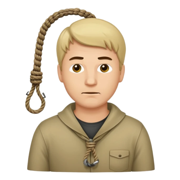 A man with a noose around his neck sticker