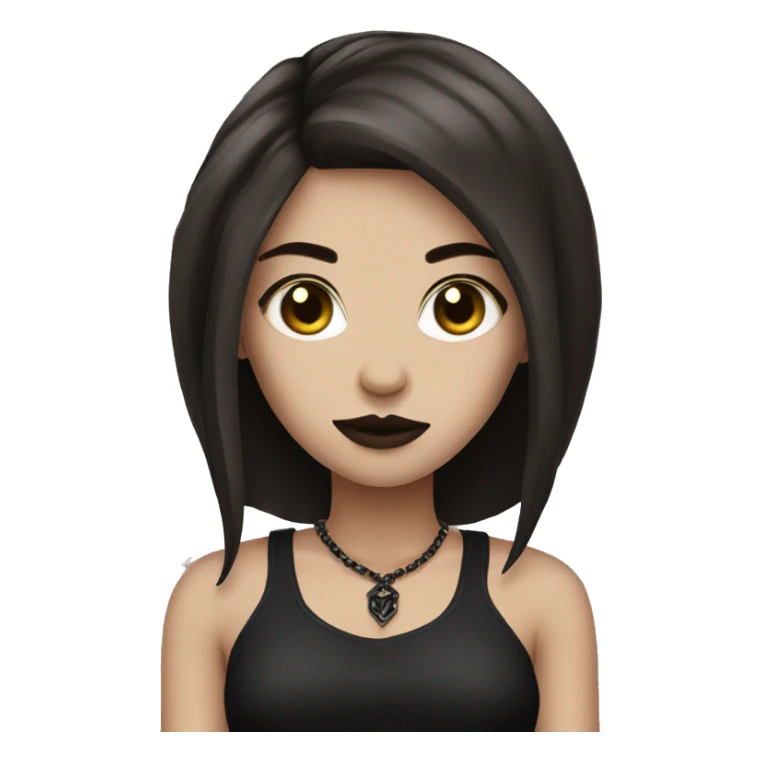 Goth girl wih brown hair  sticker