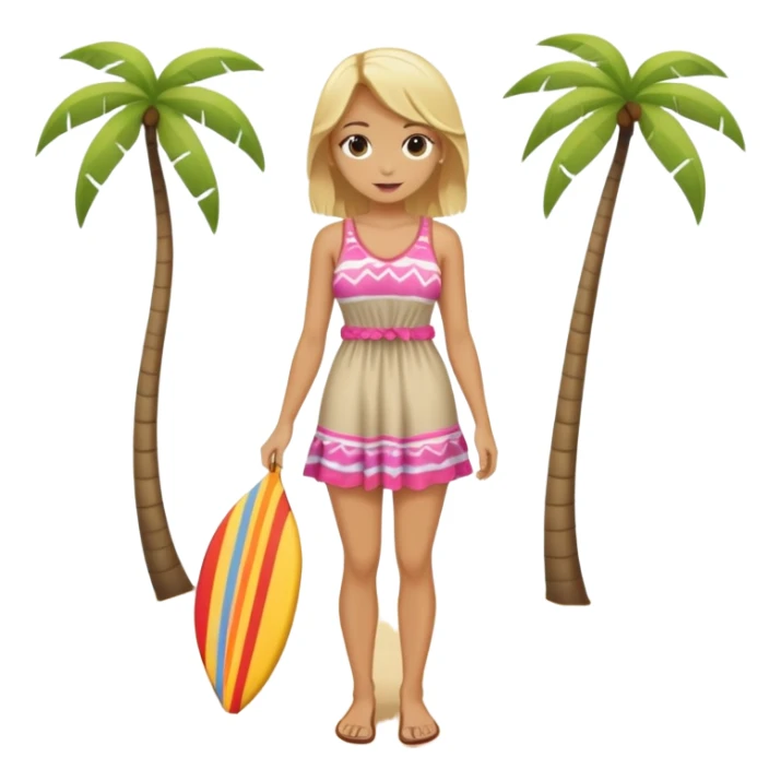 blond woman with beach outfit dress full body sticker