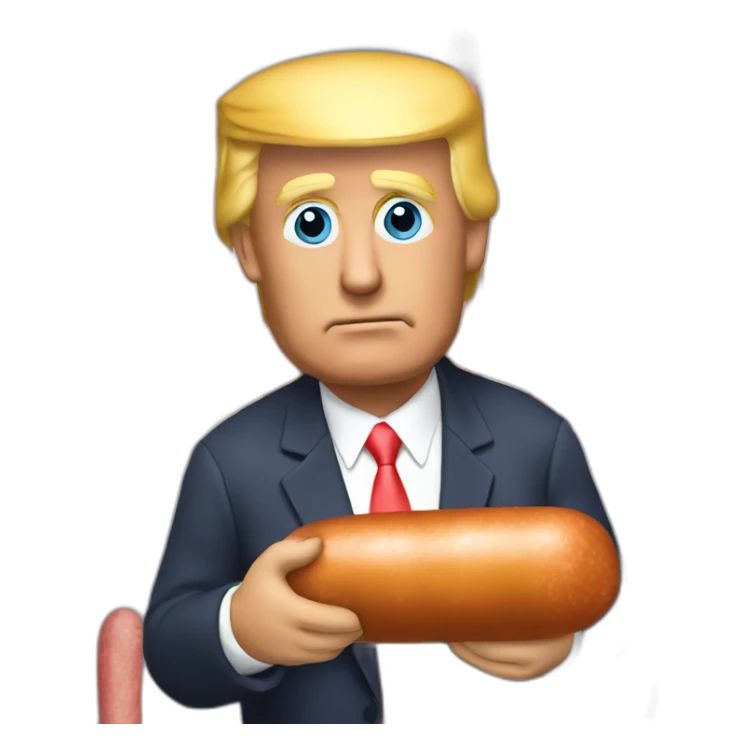 trump-holding-his-sausage sticker