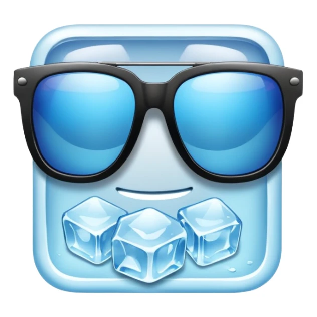 sunglasses with ice cube sticker