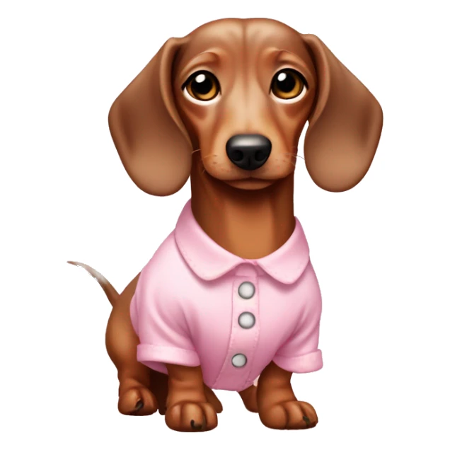 Really cute dachshund wearing light pink girly clothes  sticker