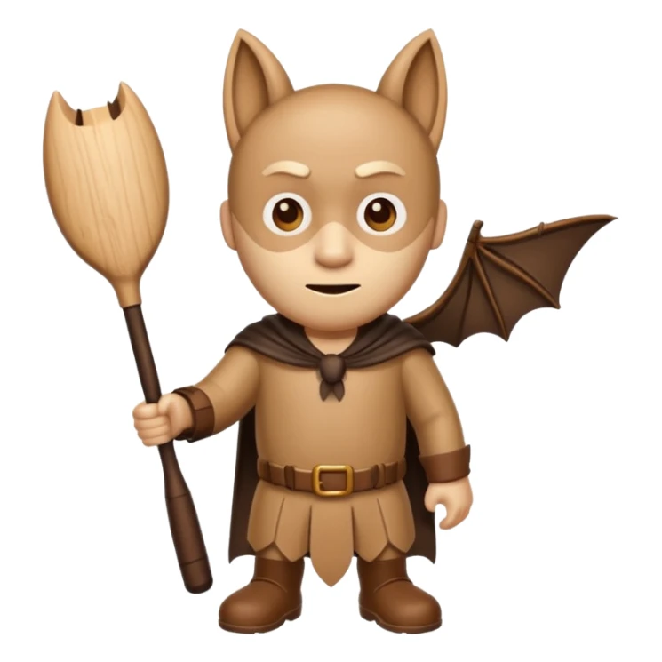 A wooden guy with a bat name tung tung tung sahur sticker