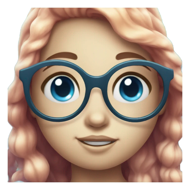 little cute mermaid with blue eyes and spectacles sticker
