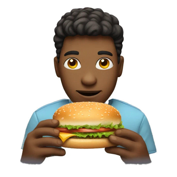 person holding burger and fountain drink sticker
