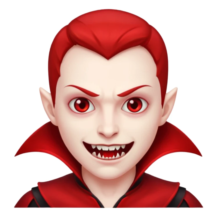 red vampire with gfangs and with red outfit sticker